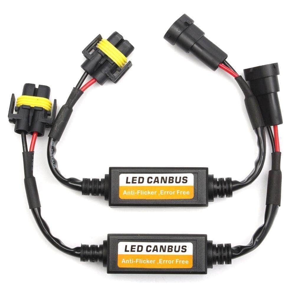 2pcs H4/h7 Led Headlight Canbus Wiring Harness Adapter Anti-flicker  Resistor Decoder For Car Headlight Bulb Auto Fog Light