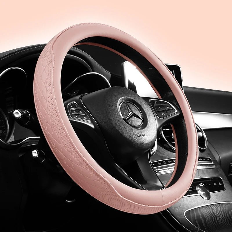 Carifex Pink Premium Napa Leather Steering Wheel Cover